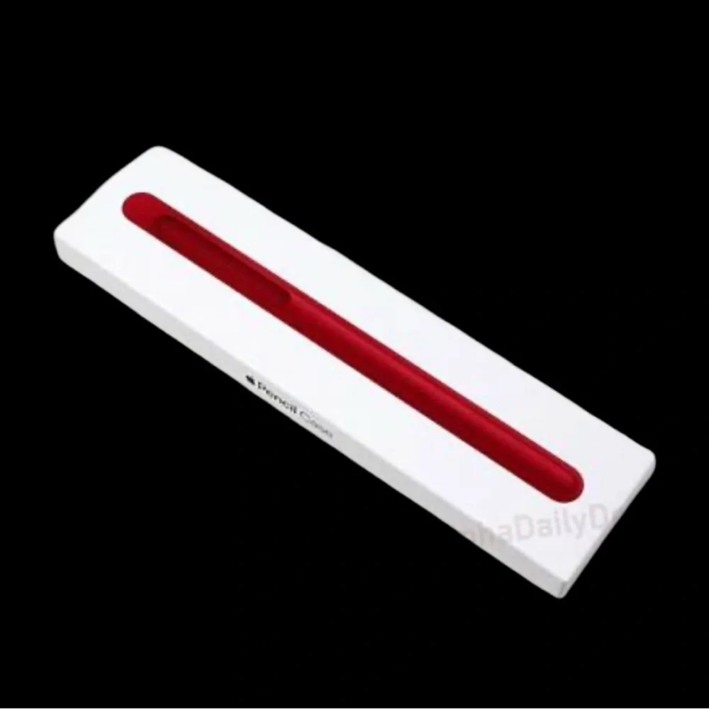 NIB RED LEATHER APPLE PENCIL CASE
